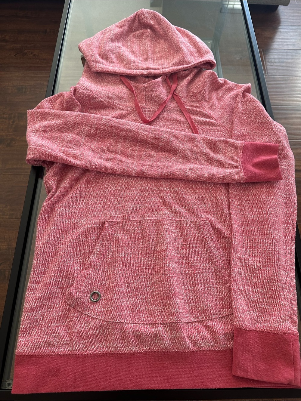 Roxy Pink Marled Pullover Hoodie Sweatshirt
